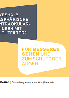 Dokumentenübersicht, Informationsblatt: Asphärische Intraokularlinsen mit Lichtfilter